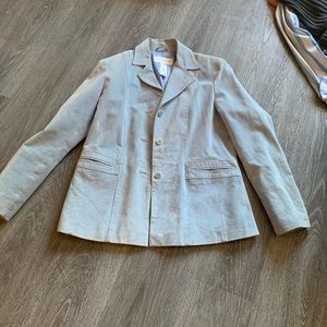 Light blueish gray suede blazer